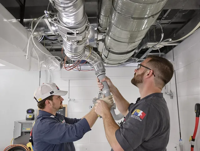 Wayland Air Duct Cleaning technician performing thorough AC duct cleaning in Wayland