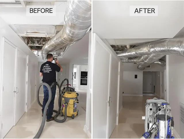 Wayland Air Duct Cleaning professional performing thorough air duct cleaning in Wayland
