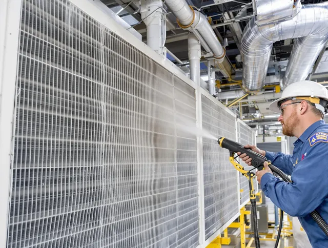 Professional commercial coil cleaning by Wayland Air Duct Cleaning in Wayland
