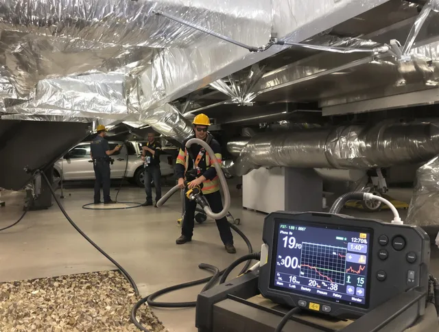 Professional negative pressure duct cleaning by Wayland Air Duct Cleaning in Wayland
